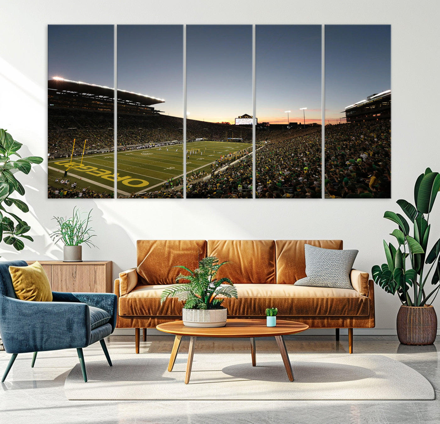21429-MGV-CV-36X24-Oregon Ducks Football Team Print - Eugene Autzen Stadium Wall Art Canvas Print