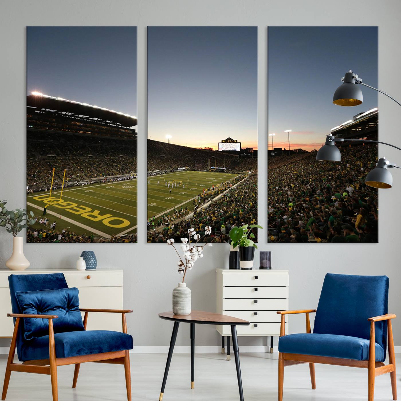 Oregon Ducks Football Team Print - Eugene Autzen Stadium Wall Art Canvas Print