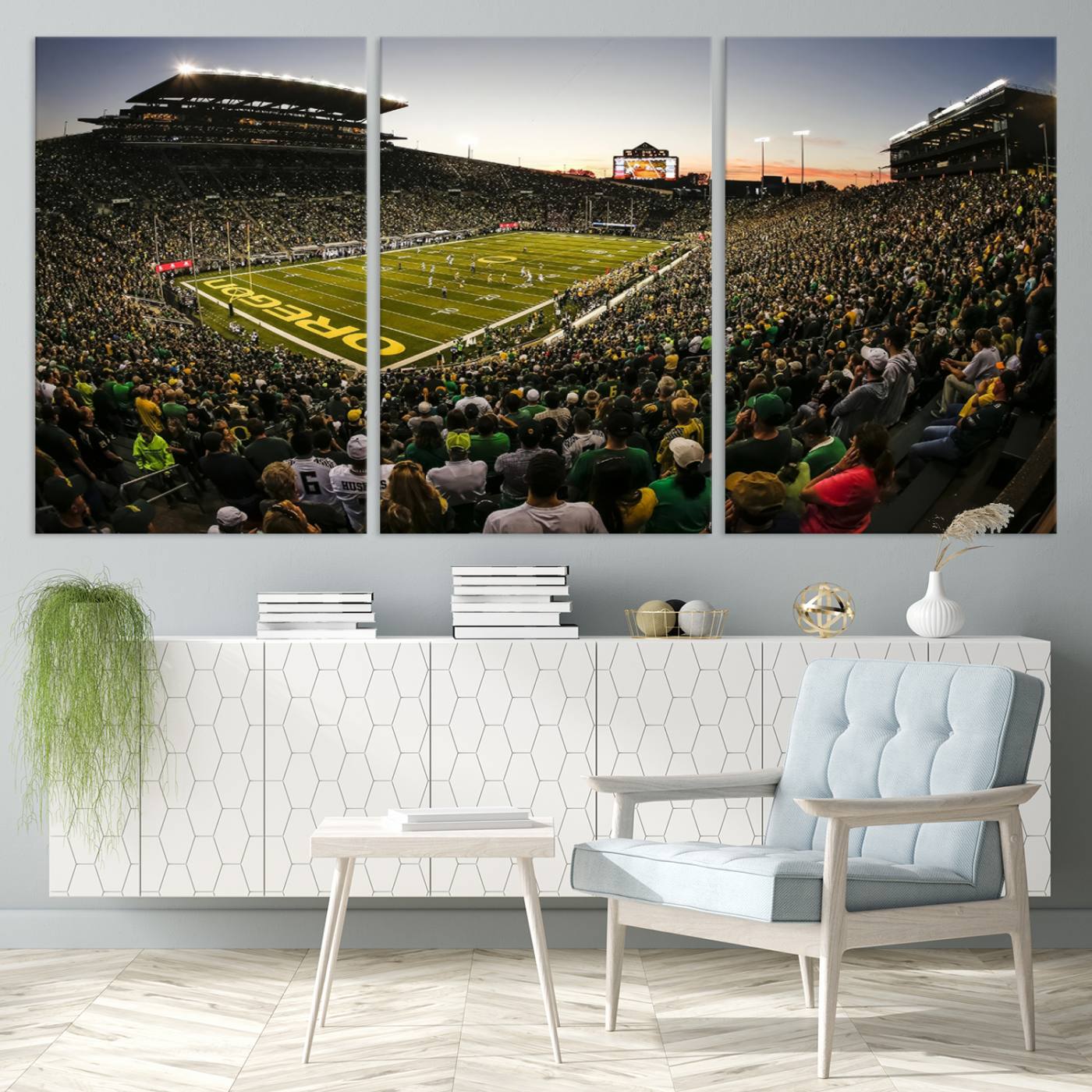 Oregon Stadium Canvas Wall Art - Captivating Game Day Scene at Autzen Stadium, Oregon Ducks Football Art, Perfect for Sports Fans