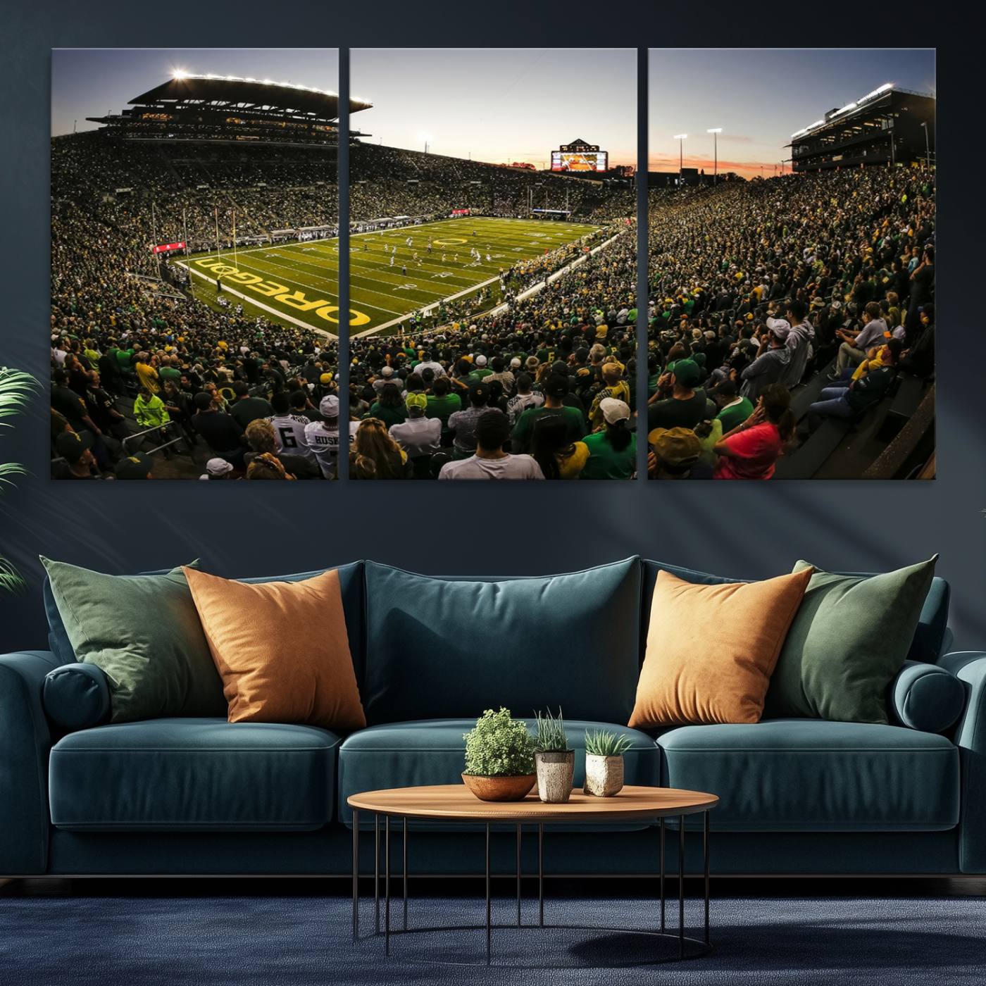 15228-MGV-CV-36X24-Oregon Stadium Canvas Wall Art - Captivating Game Day Scene at Autzen Stadium, Oregon Ducks Football Art, Perfect for Sports Fans