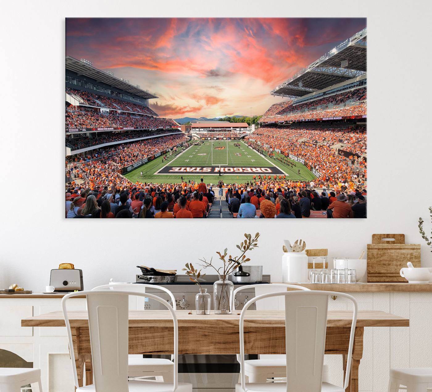 54167-MGV-CV-36X24-Oregon State Beavers Football Team Print - Corvallis Reser Stadium Wall Art Canvas Print