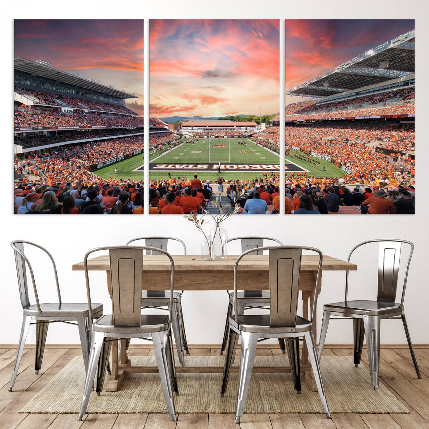 54167-MGV-CV-36X24-Oregon State Beavers Football Team Print - Corvallis Reser Stadium Wall Art Canvas Print