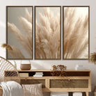 Pampas Grass Canvas Wall Art - Elegant Neutral Decor for Living Room, Boho Minimalist Artwork, Ready to Hang