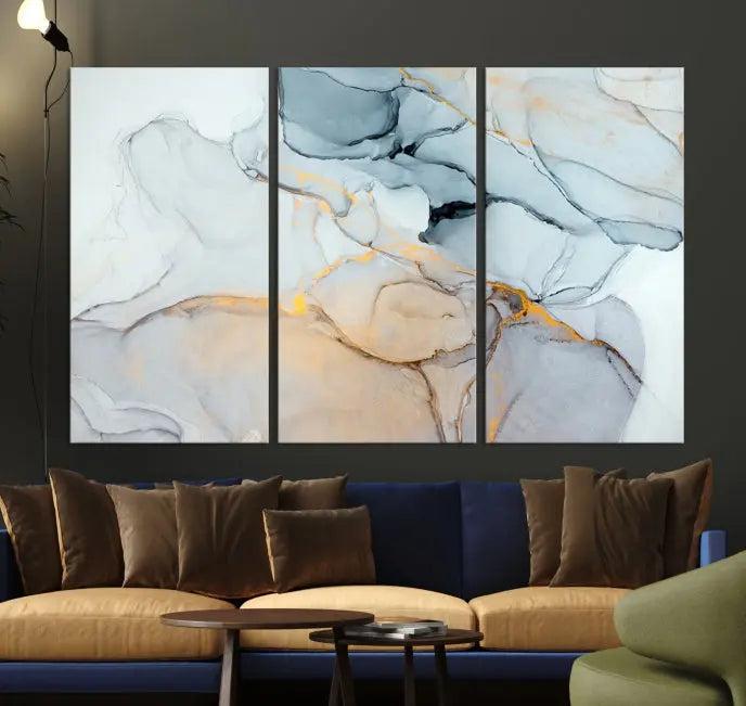 Pastel Marble Fluid Effect Wall Art Abstract Canvas Wall Art Print 