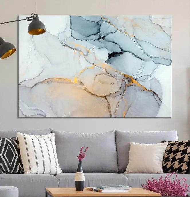 Pastel Marble Fluid Effect Wall Art Abstract Canvas Wall Art Print 