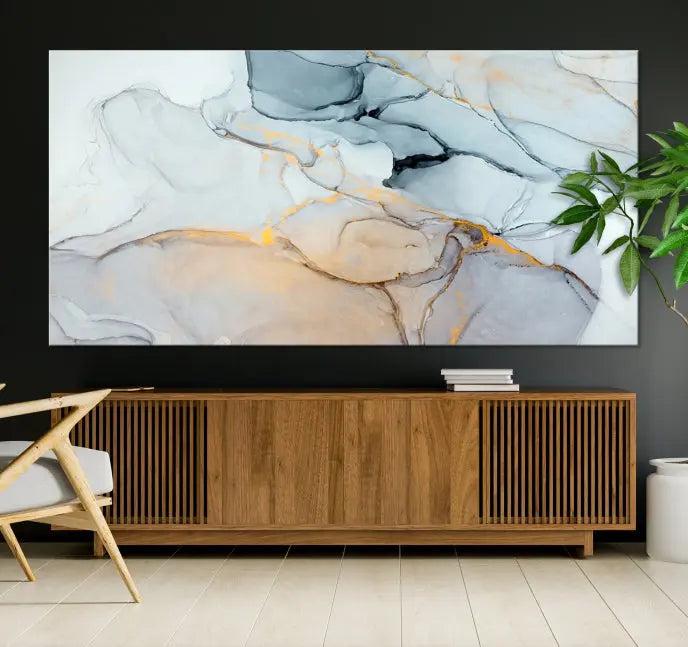 Pastel Marble Fluid Effect Wall Art Abstract Canvas Wall Art Print 