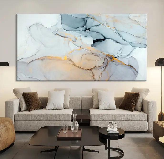 Pastel Marble Fluid Effect Wall Art Abstract Canvas Wall Art Print 