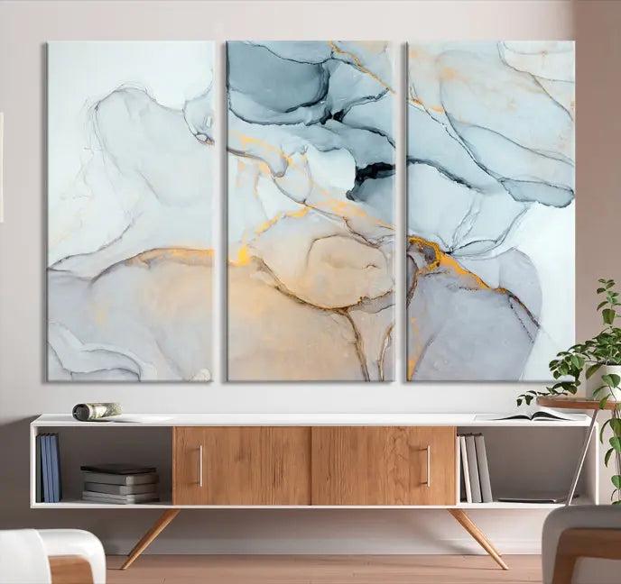 Pastel Marble Fluid Effect Wall Art Abstract Canvas Wall Art Print 