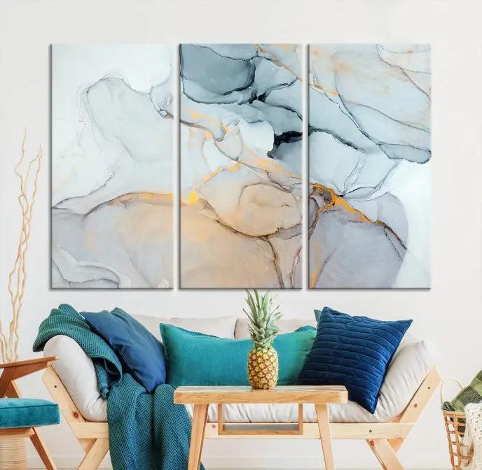 Pastel Marble Fluid Effect Wall Art Abstract Canvas Wall Art Print 