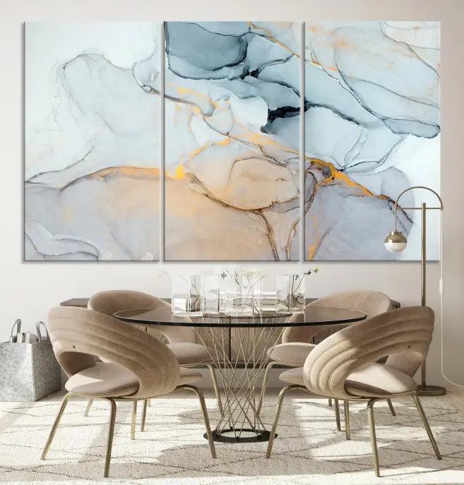 Pastel Marble Fluid Effect Wall Art Abstract Canvas Wall Art Print 