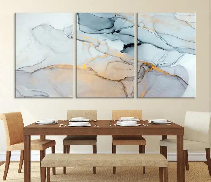 Pastel Marble Fluid Effect Wall Art Abstract Canvas Wall Art Print 