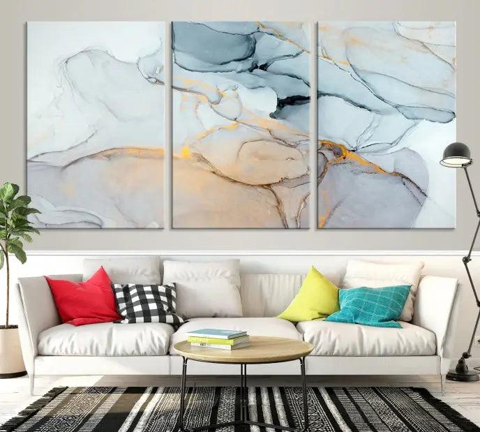 Pastel Marble Fluid Effect Wall Art Abstract Canvas Wall Art Print 