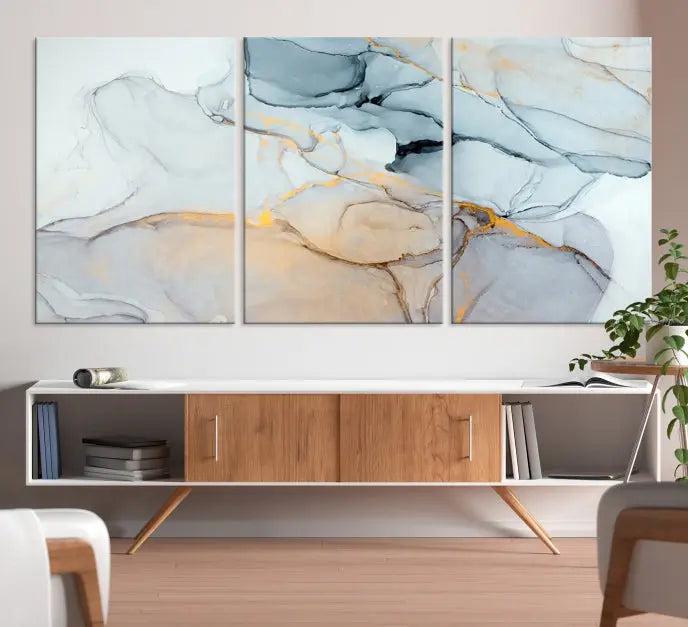 Pastel Marble Fluid Effect Wall Art Abstract Canvas Wall Art Print 