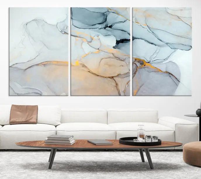 Pastel Marble Fluid Effect Wall Art Abstract Canvas Wall Art Print 