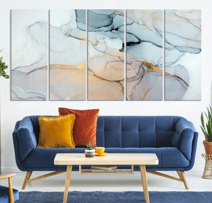 Pastel Marble Fluid Effect Wall Art Abstract Canvas Wall Art Print 