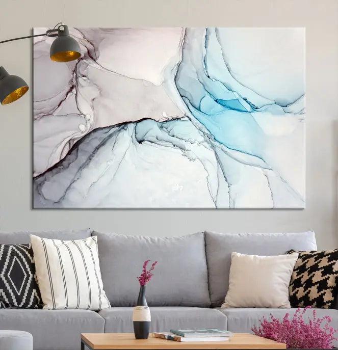 Pastel Marble Fluid Effect Wall Art Abstract Canvas Wall Art Print 