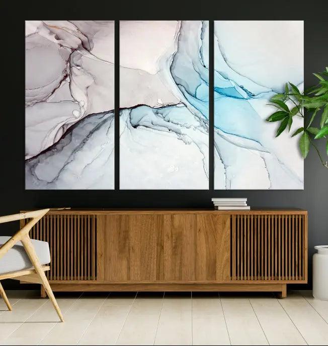 Pastel Marble Fluid Effect Wall Art Abstract Canvas Wall Art Print 