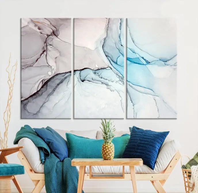 Pastel Marble Fluid Effect Wall Art Abstract Canvas Wall Art Print 