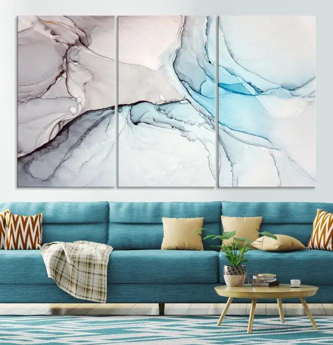 Pastel Marble Fluid Effect Wall Art Abstract Canvas Wall Art Print 