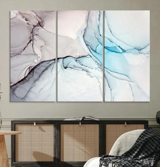 Pastel Marble Fluid Effect Wall Art Abstract Canvas Wall Art Print 