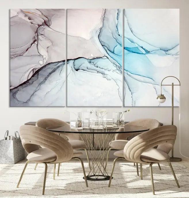 Pastel Marble Fluid Effect Wall Art Abstract Canvas Wall Art Print 