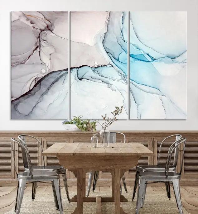 Pastel Marble Fluid Effect Wall Art Abstract Canvas Wall Art Print 