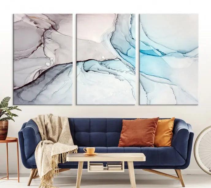 Pastel Marble Fluid Effect Wall Art Abstract Canvas Wall Art Print 