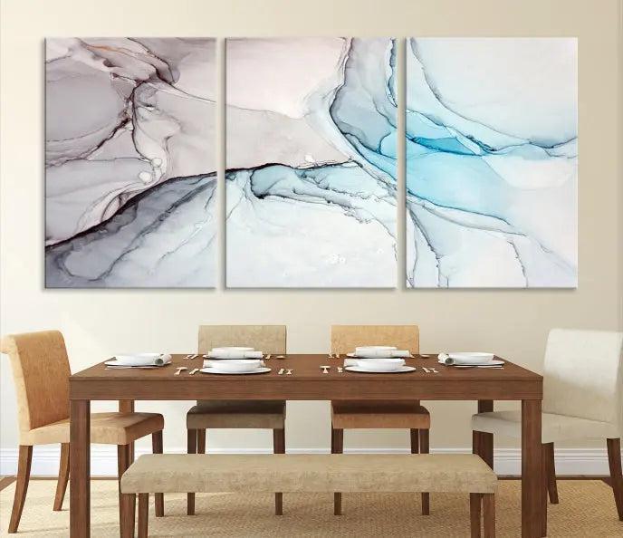 Pastel Marble Fluid Effect Wall Art Abstract Canvas Wall Art Print 