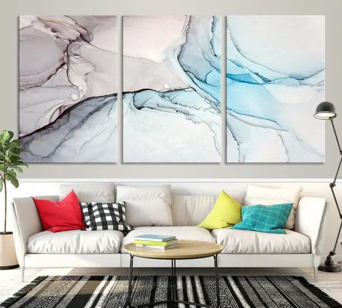 Pastel Marble Fluid Effect Wall Art Abstract Canvas Wall Art Print 