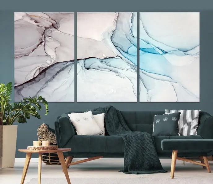 Pastel Marble Fluid Effect Wall Art Abstract Canvas Wall Art Print 