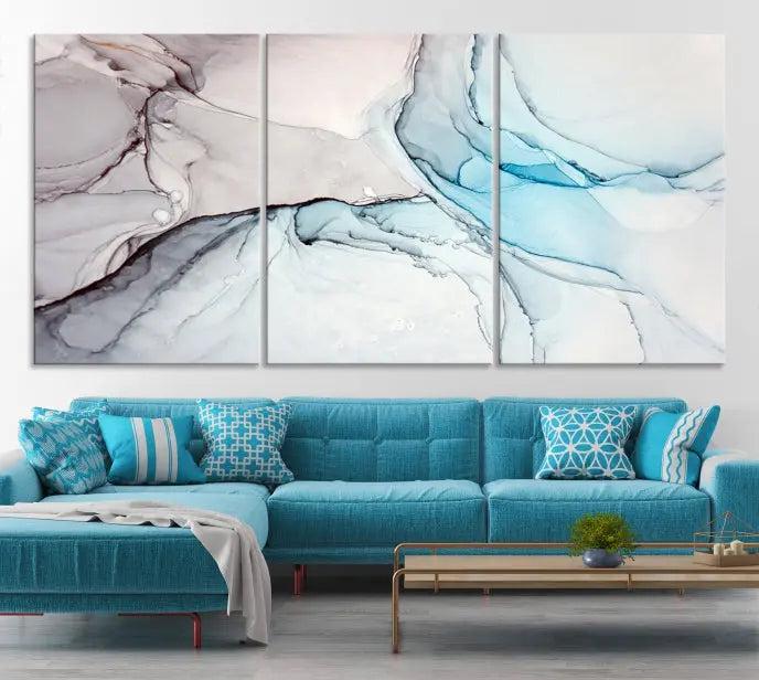 Pastel Marble Fluid Effect Wall Art Abstract Canvas Wall Art Print 