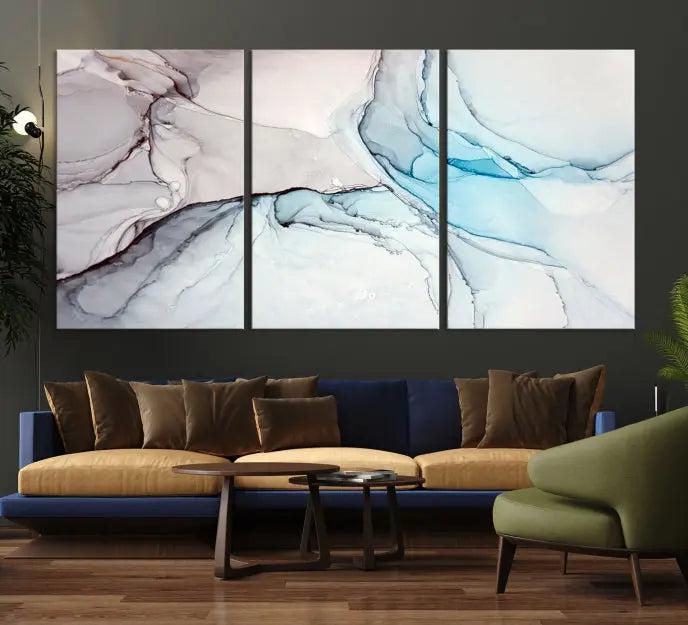 Pastel Marble Fluid Effect Wall Art Abstract Canvas Wall Art Print 