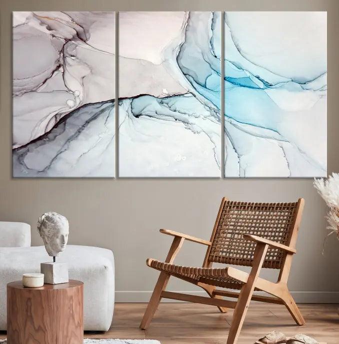 Pastel Marble Fluid Effect Wall Art Abstract Canvas Wall Art Print 