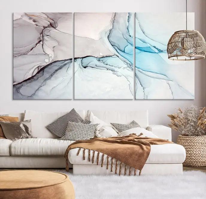 Pastel Marble Fluid Effect Wall Art Abstract Canvas Wall Art Print 