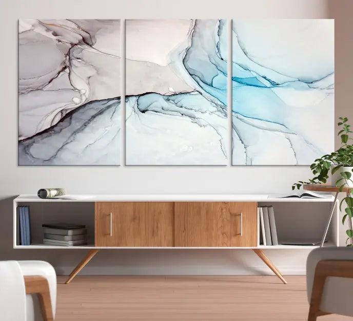 Pastel Marble Fluid Effect Wall Art Abstract Canvas Wall Art Print 