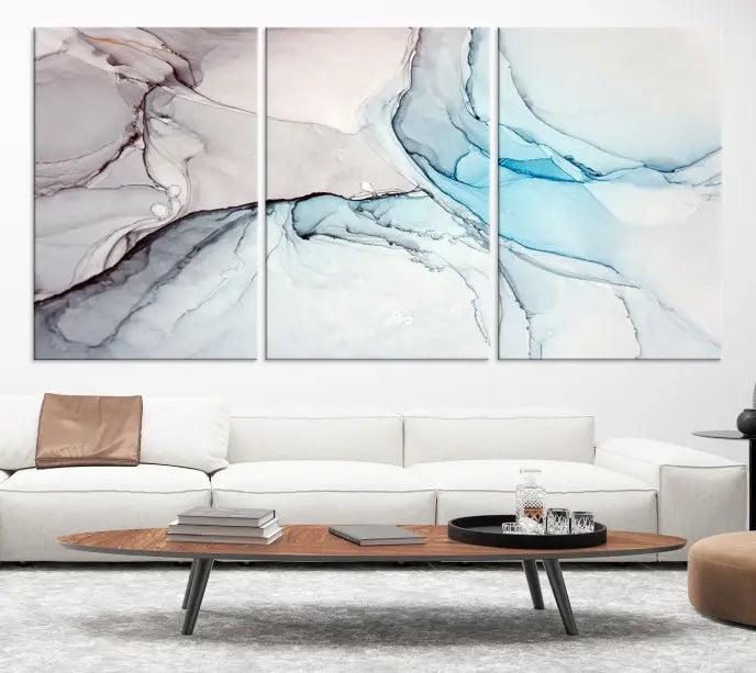 Pastel Marble Fluid Effect Wall Art Abstract Canvas Wall Art Print 