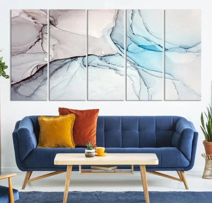 Pastel Marble Fluid Effect Wall Art Abstract Canvas Wall Art Print 