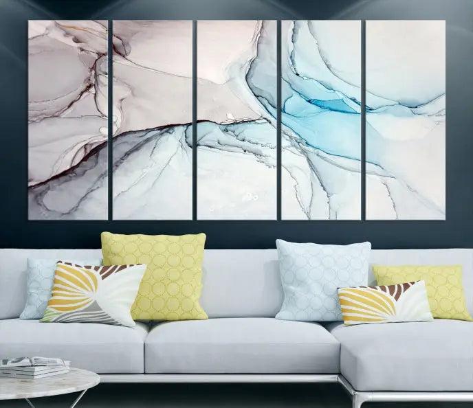 Pastel Marble Fluid Effect Wall Art Abstract Canvas Wall Art Print 