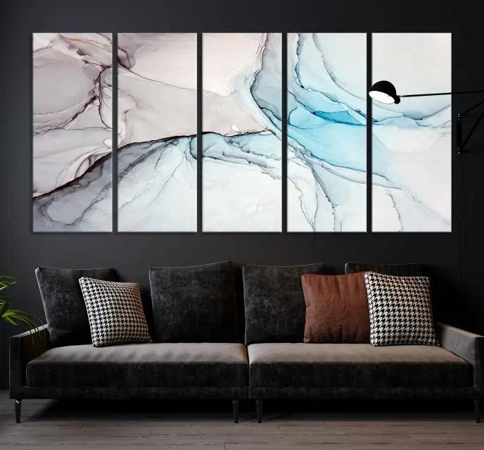 Pastel Marble Fluid Effect Wall Art Abstract Canvas Wall Art Print 