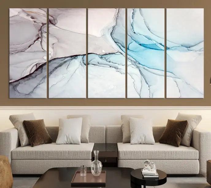 Pastel Marble Fluid Effect Wall Art Abstract Canvas Wall Art Print 