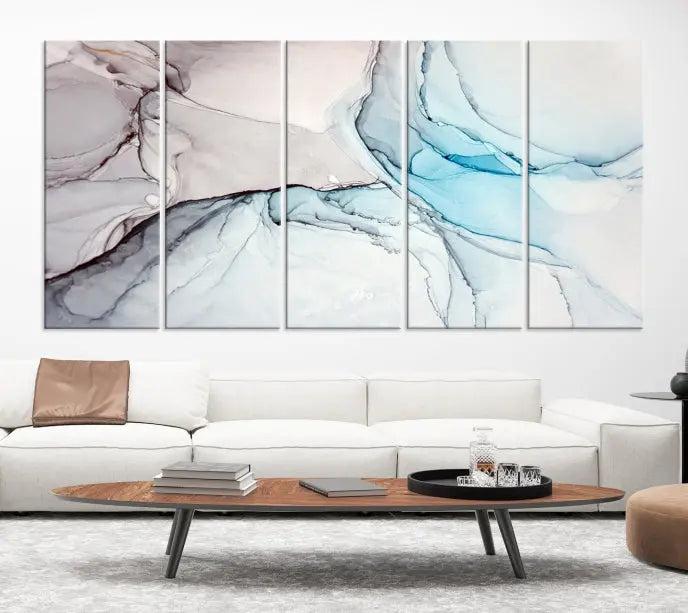 Pastel Marble Fluid Effect Wall Art Abstract Canvas Wall Art Print 