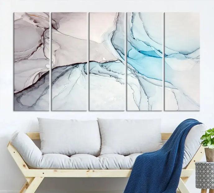 Pastel Marble Fluid Effect Wall Art Abstract Canvas Wall Art Print 