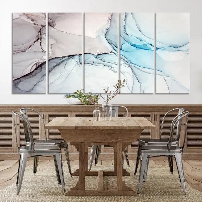 Pastel Marble Fluid Effect Wall Art Abstract Canvas Wall Art Print 