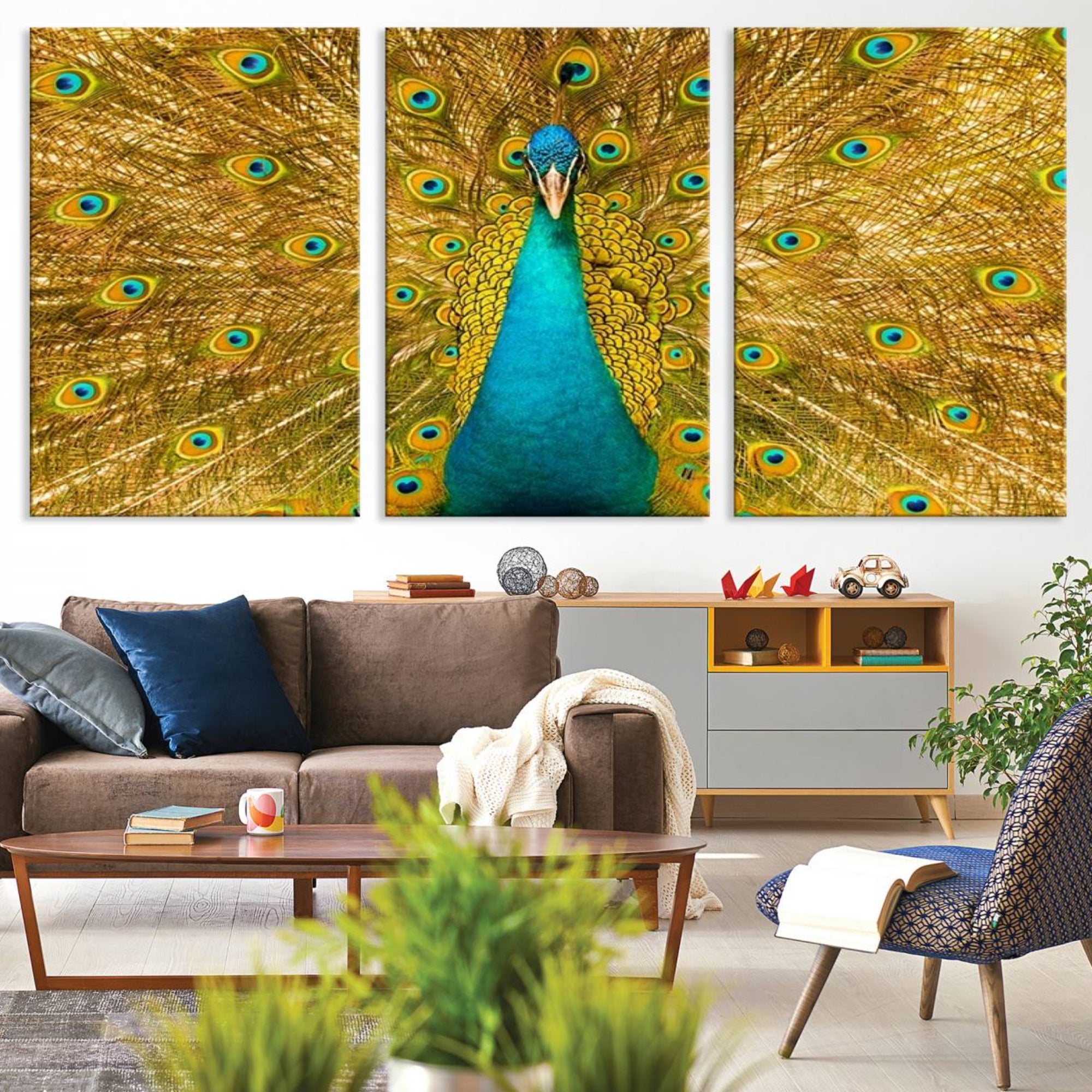 80723-MGV-CV-36X24-Peacock Wall Art Canvas Print