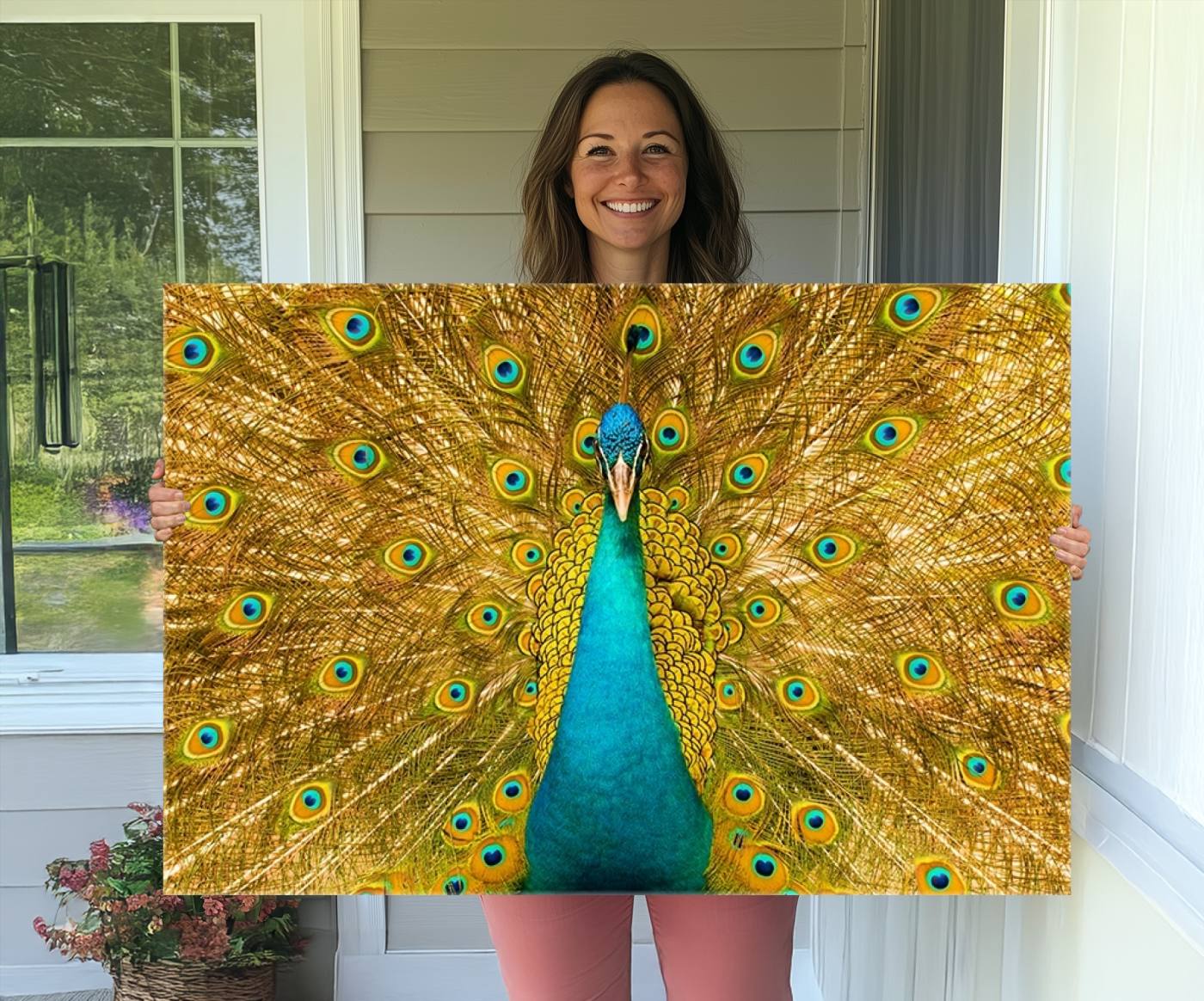 80723-MGV-CV-36X24-Peacock Wall Art Canvas Print