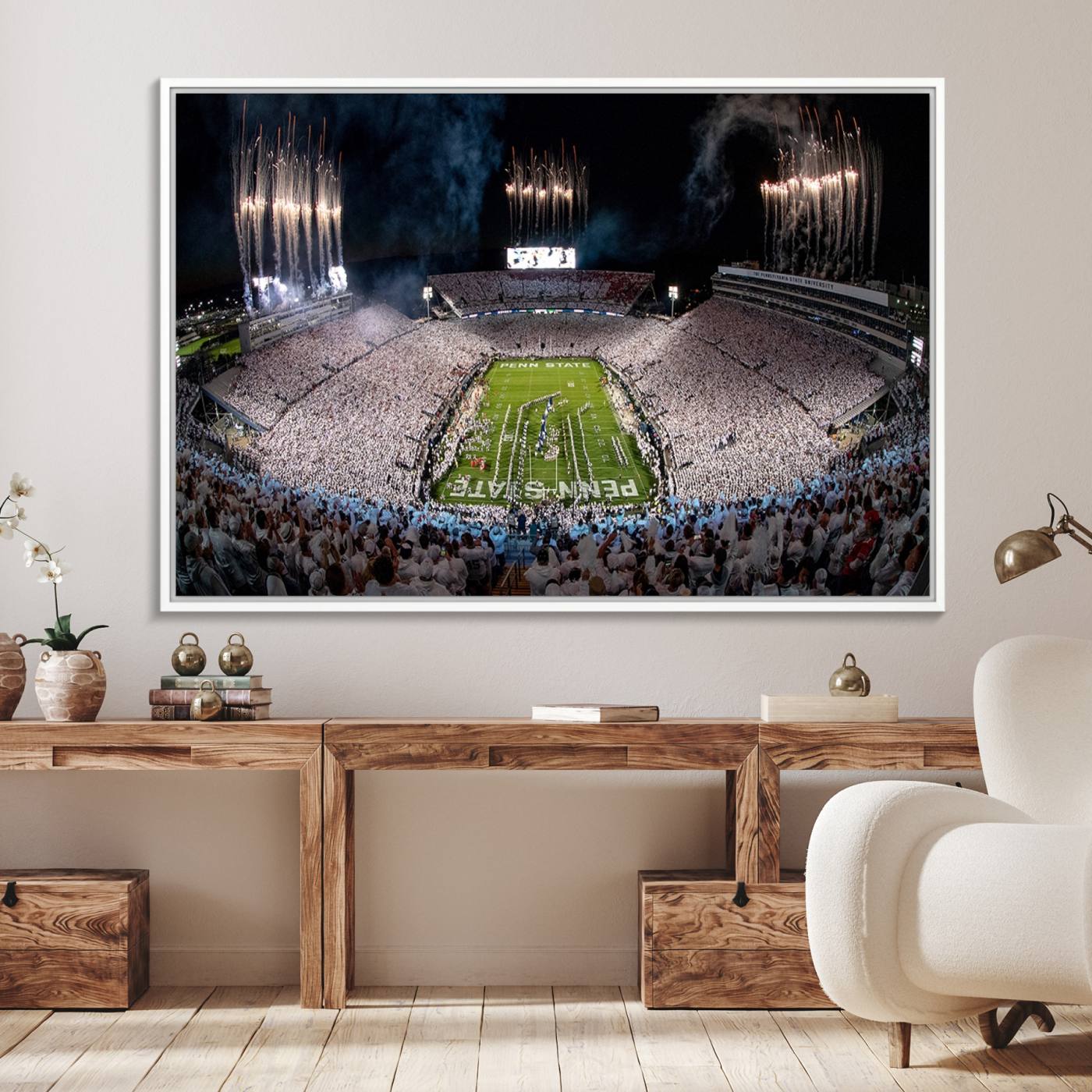 11391-MGV-FC-36X24_White-Penn State Football Wall Art - Canvas Stadium Print