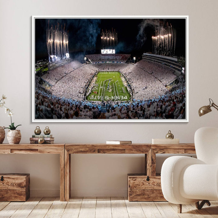 11391-MGV-FC-36X24_White-Penn State Football Wall Art - Canvas Stadium Print