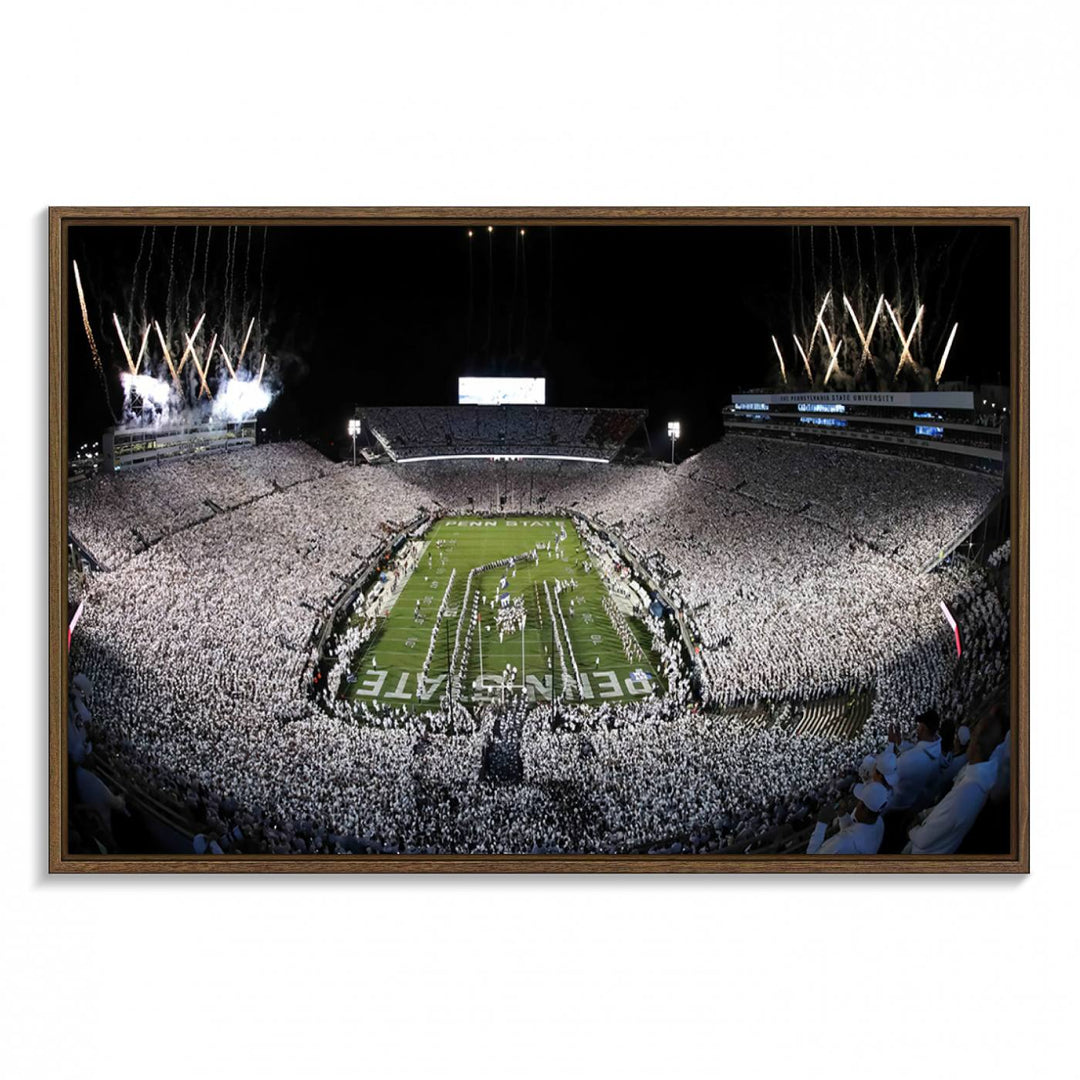 Penn State Nittany Lions Canvas Wall Art, Football Team Print - University Park Beaver Stadium Wall Art Canvas Print