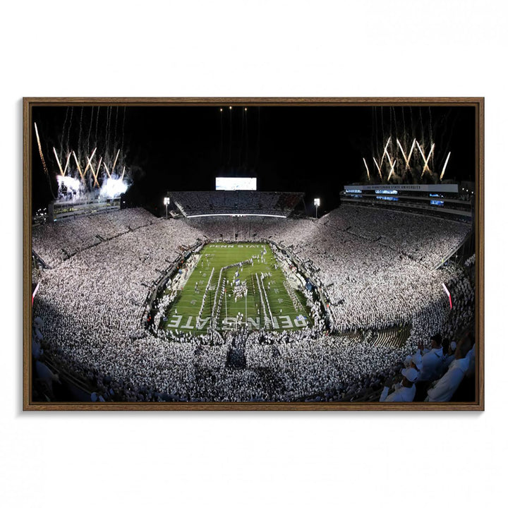Penn State Nittany Lions Canvas Wall Art, Football Team Print - University Park Beaver Stadium Wall Art Canvas Print