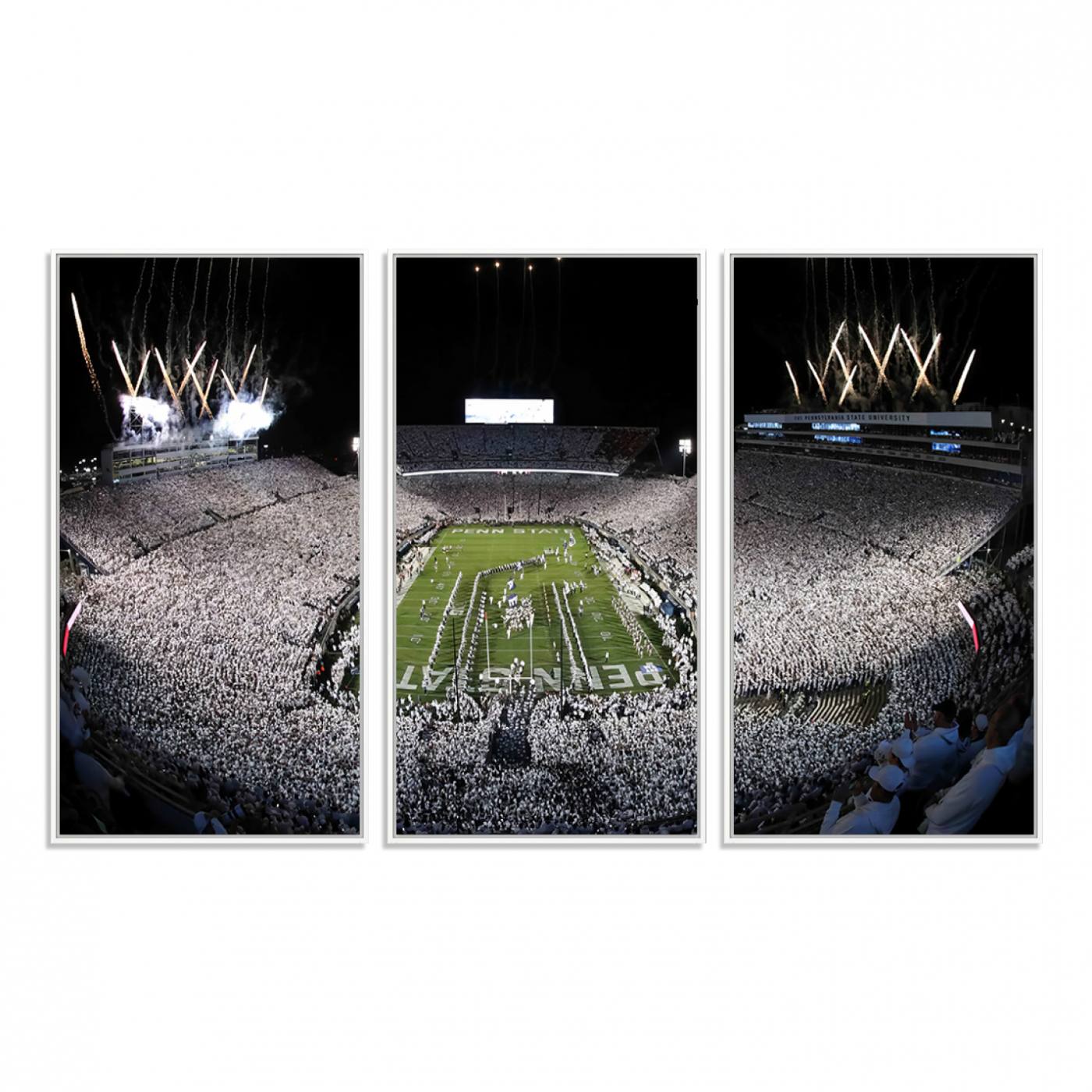 84537-MGV-FC-48X32-3P_White-Penn State Nittany Lions Canvas Wall Art, Football Team Print - University Park Beaver Stadium Wall Art Canvas Print
